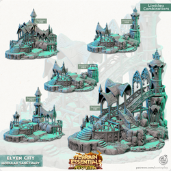 3D Printed Cast n Play Modular Sanctuary Elven City Set Terrain Essentials Vol III Exteriors 28mm 32mm D&D (Online Only)