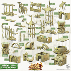 3D Printed Cast n Play Modular Fort Goblins Fort Set 28mm 32mm D&D (Online Only)