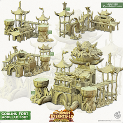 3D Printed Cast n Play Modular Fort Goblins Fort Set 28mm 32mm D&D (Online Only)