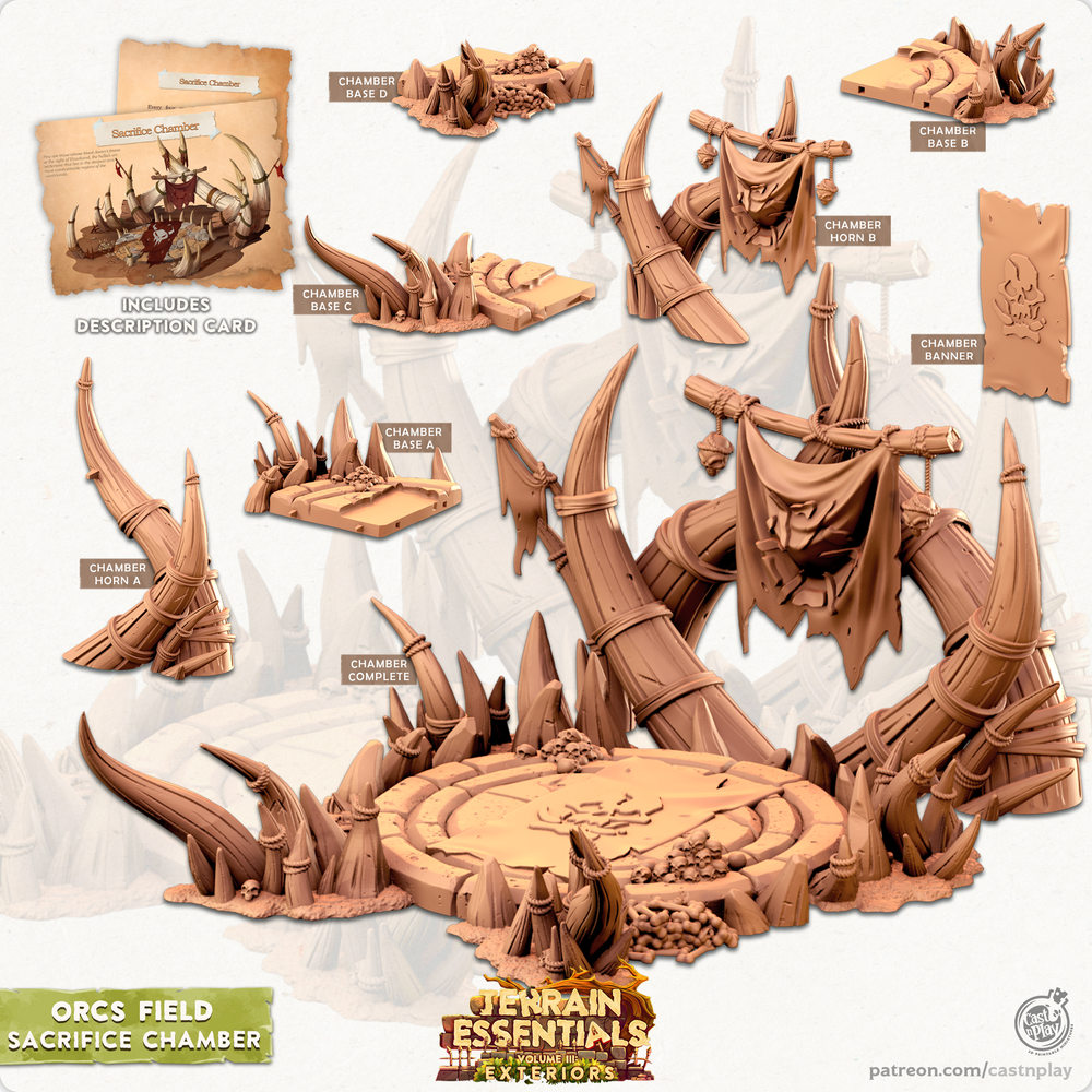3D Printed Cast n Play Orcs Field Set Sacrifice Chamber 28mm 32mm D&D (Online Only)