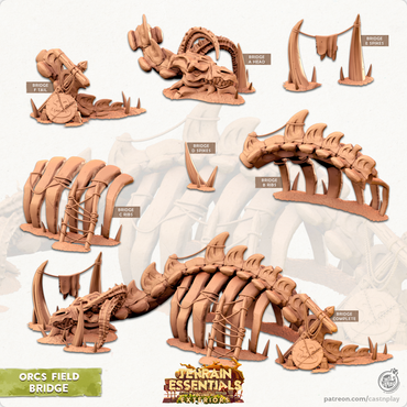 3D Printed Cast n Play Orcs Field Set Bridge 28mm 32mm D&D (Online Only)