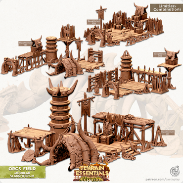 3D Printed Cast n Play Orcs Field Set Slaughterium 28mm 32mm D&D (Online Only)