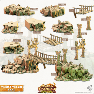 3D Printed Cast n Play Antique Greek Set Bridge 28mm 32mm D&D (Online Only)