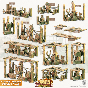 3D Printed Cast n Play Modular Platforms Vikings Village Set 28mm 32mm D&D (Online Only)
