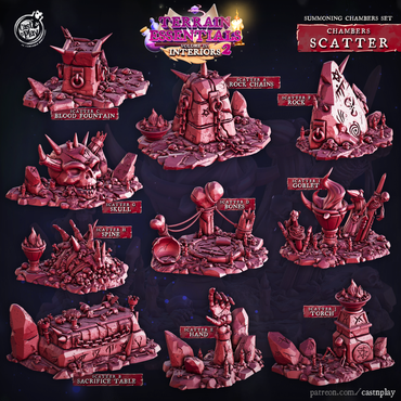 3D Printed Cast n Play Summoning Chambers Scatter Terrain Set 28mm 32mm D&D (Online Only)