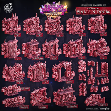 3D Printed Cast n Play Summoning Chambers Walls and Doors Set 28mm 32mm D&D (Online Only)