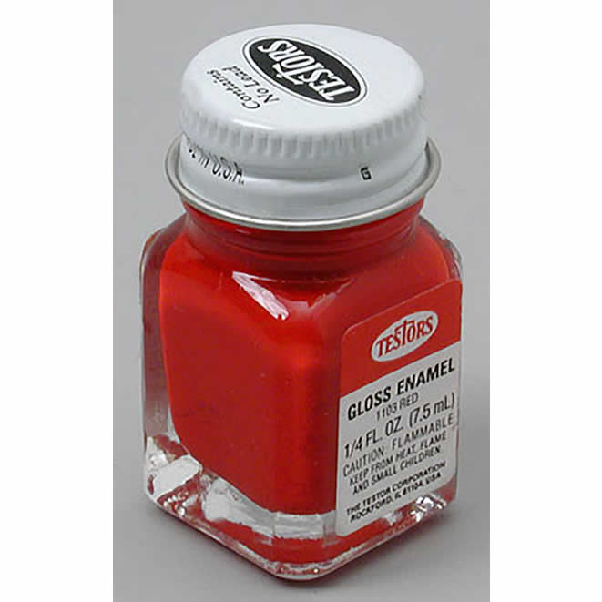 TES1103 Red Gloss Enamel Paint .25oz Bottle Testors Paints (ONLINE ORDER ONLY)