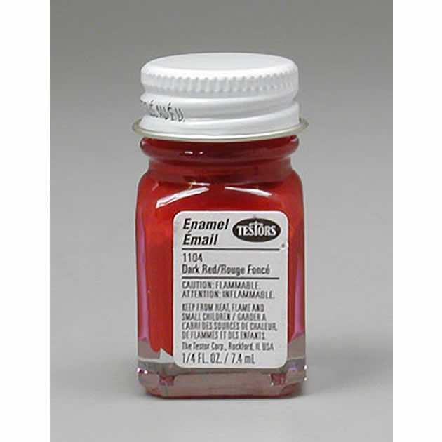 TES1104 Dark Red Gloss Enamel Paint .25oz Bottle Testors Paints (ONLINE ORDER ONLY)