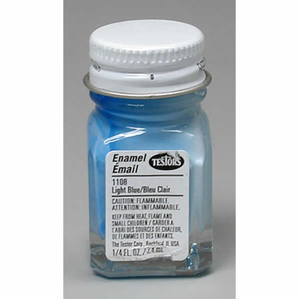 TES1108 Light Blue Gloss Enamel Paint .25oz Bottle Testors Paints (ONLINE ORDER ONLY)