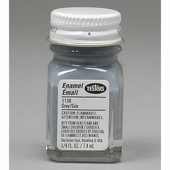 TES1138PT Gray Gloss Enamel Paint .25oz Bottle Testors Paints (ONLINE ORDER ONLY)