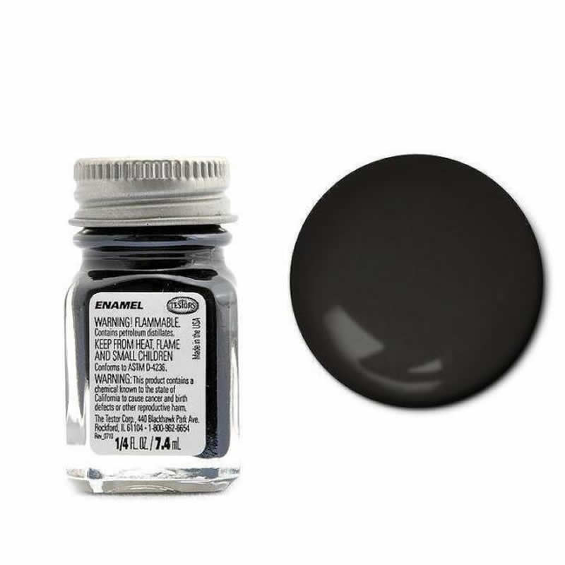 TES1139 Semi Gloss Black Enamel Paint .25oz Bottle Testors (ONLINE ORDER ONLY)