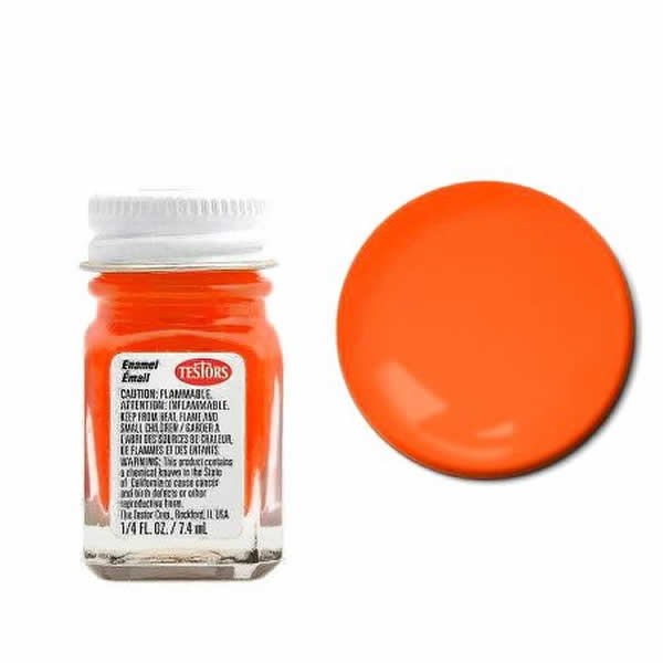 TES1173TT Orange Flourescent Enamel Paint .25oz Jar Testors (ONLINE ORDER ONLY)