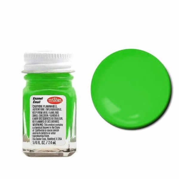TES1174TT Green Flourescent Enamel Paint .25oz Jar Testors (ONLINE ORDER ONLY)