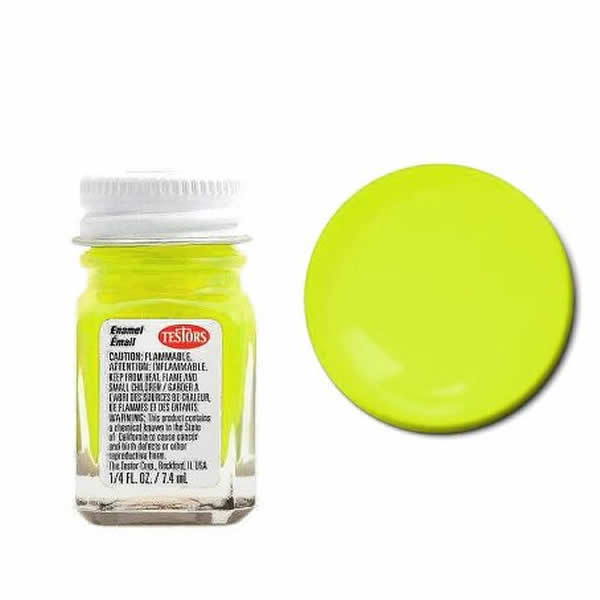 TES1177TT Yellow Flourescent Enamel Paint .25oz Jar Testors (ONLINE ORDER ONLY)