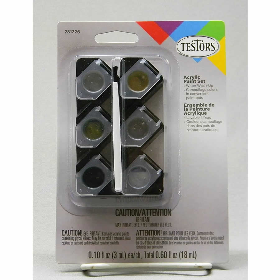 TES281226 Acrylic Camouflage Paint Pod Set Testors (ONLINE ORDER ONLY)