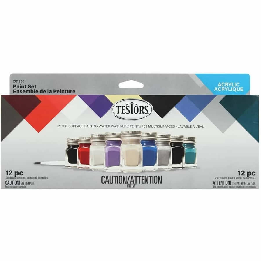 TES281236 Acrylic Auto and Truck Model Paint Finishing Kit Testers (ONLINE ORDER ONLY)