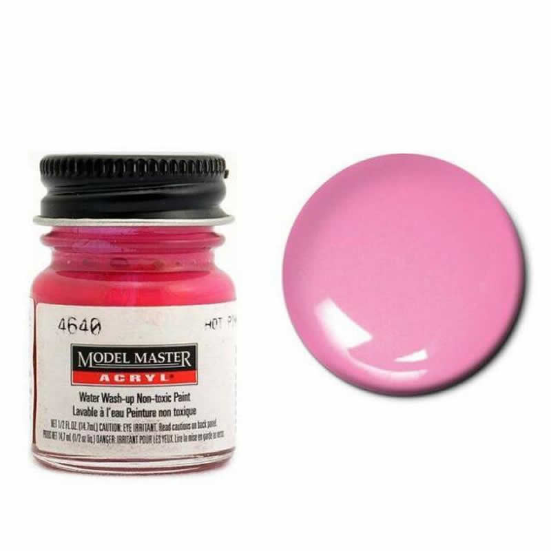 TES4640 Model Master Hot Pink Acrylic Paint .5 oz (14.7ml) Glass Jar Testors (ONLINE ORDER ONLY)