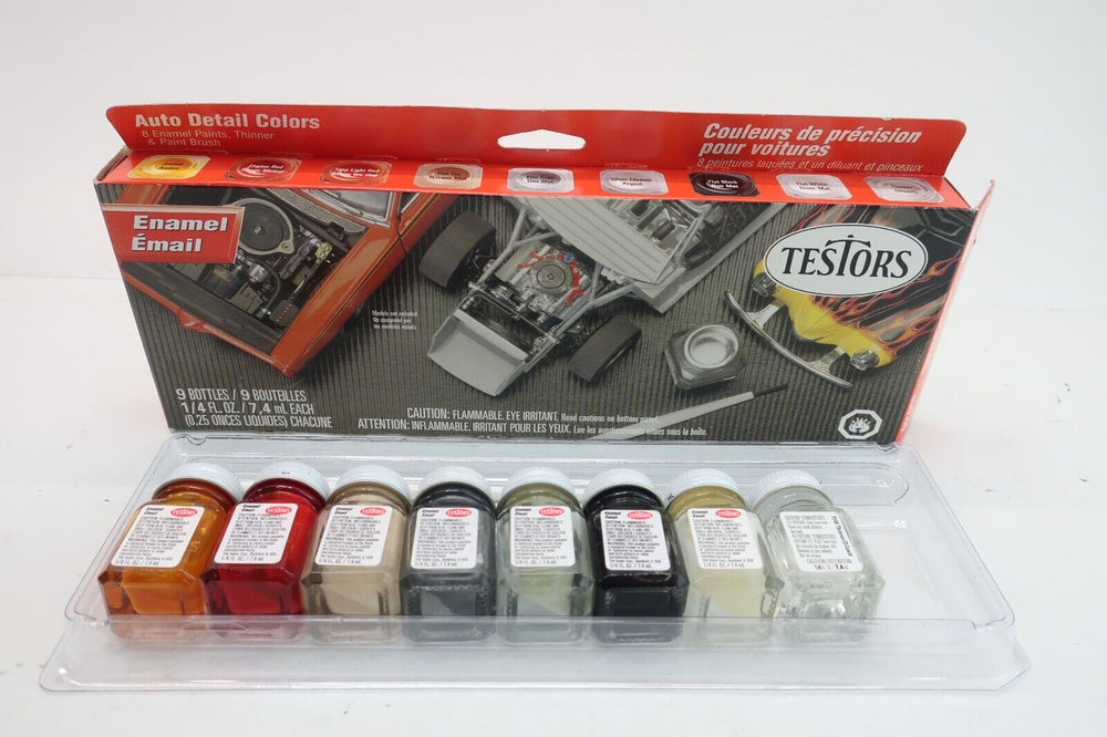 TES9120PT Auto Detail 8 Color Paint and Glue Set Testors (ONLINE ORDER ONLY)