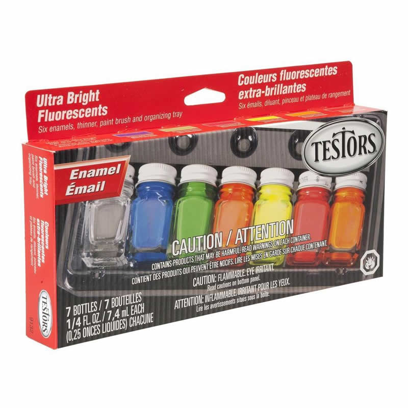 TES9132XPT All Purpose Fluorescent 6 Color Paint Set Testors (ONLINE ORDER ONLY)