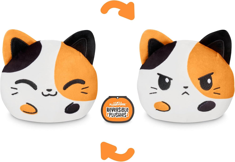 TeeTurtle Reversible Plushie: Kawaii Cuties - Cuddly Calico Cat - 4" (ONLINE ORDER ONLY)