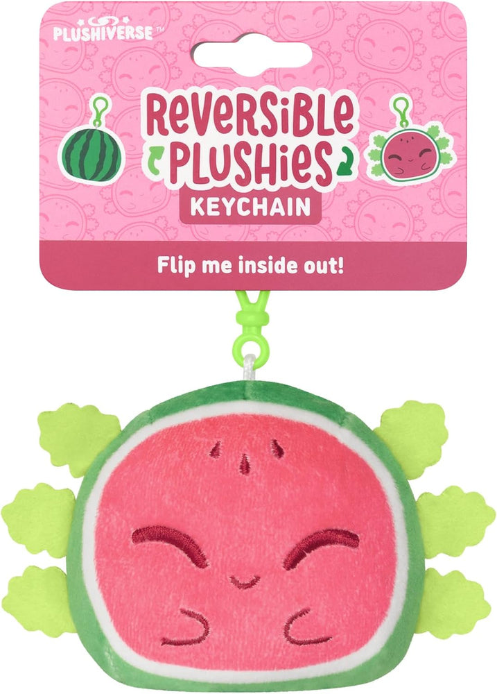 TeeTurtle Reversible Plushies Keychain: Watermelon Axolotl (ONLINE ORDER ONLY)