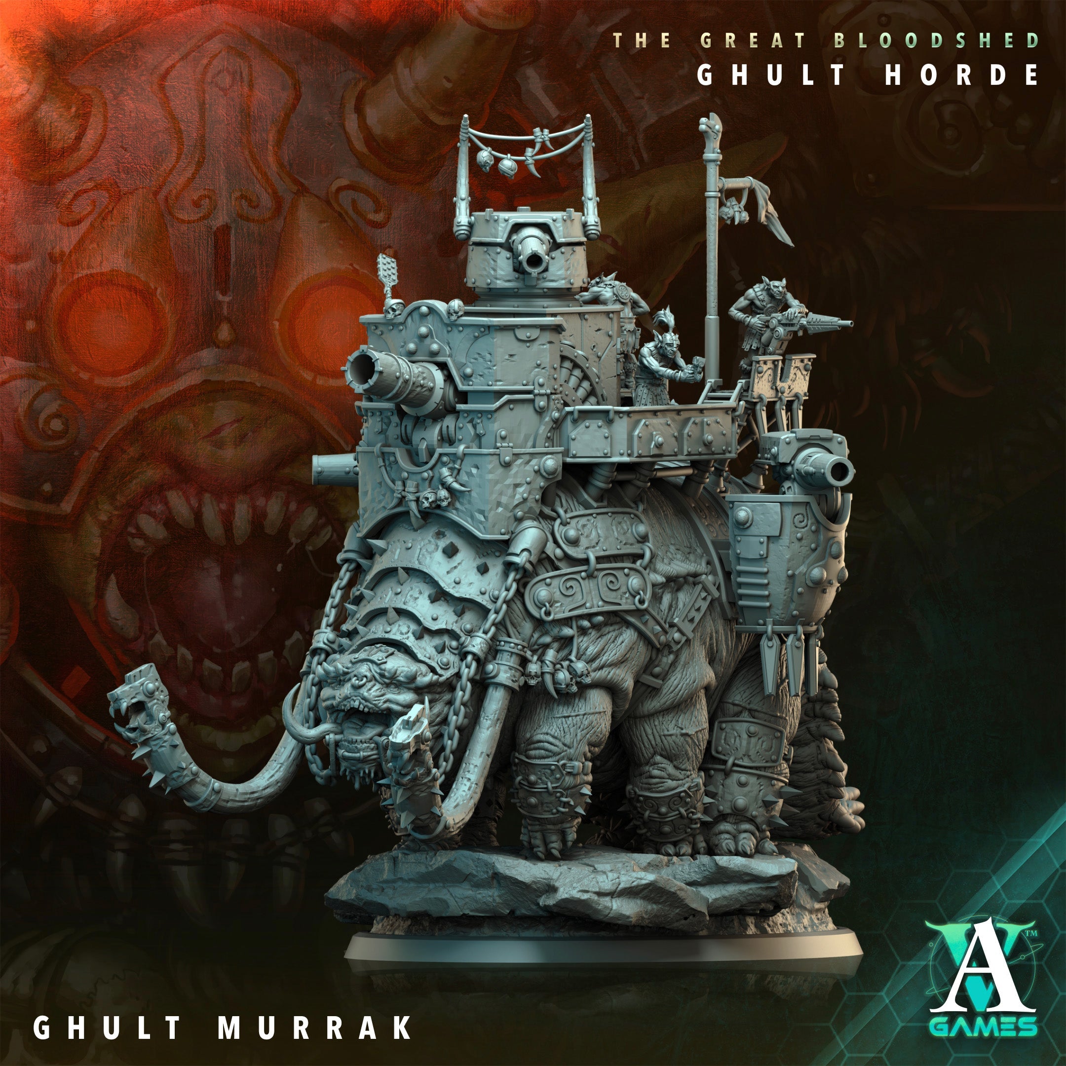 3D Printed Archvillain Games Archvillain Society Vol. XXXIV The Great Bloodshed - Ghult Horde Ghult Murrak 28 32mm D&D (Online Only)
