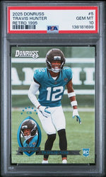 Graded 2025 Donruss Travis Hunter #5 Retro 1995 Rookie RC Football Card PSA 10 Gem Mint (ONLINE ORDER ONLY)