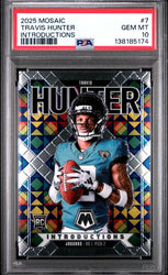 Graded 2025 Panini Mosaic Travis Hunter #7 Introductions Rookie RC Football Card PSA 10 Gem Mint