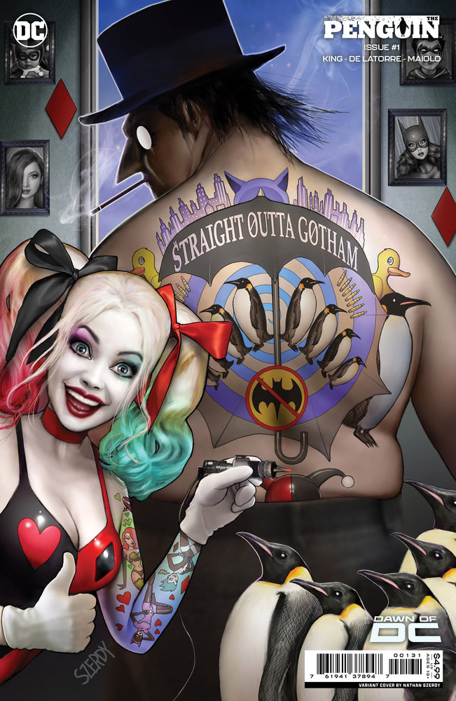 Penguin #1 C Nathan Szerdy Harley Quinn Straight Outta Gotham Tattoo Variant (08/22/2023) Dc (ONLINE ORDER ONLY)