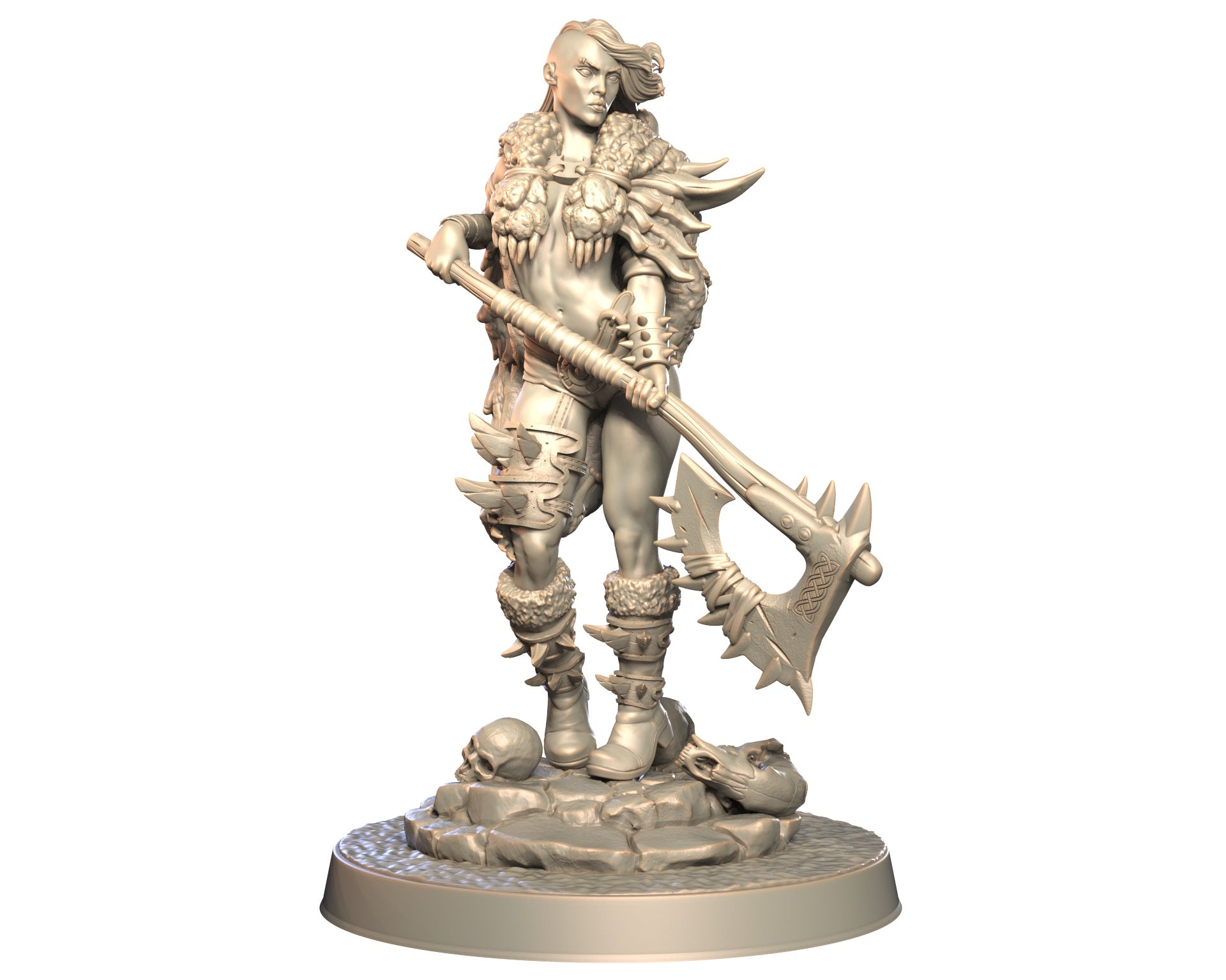Thogra - Female Human Barbarian Miniature - Blade & Fury (ONLINE ORDER ONLY)