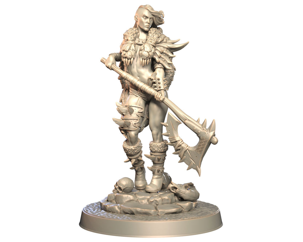 Thogra - Female Human Barbarian Miniature - Blade & Fury (ONLINE ORDER ONLY)