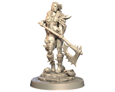Thogra - Female Human Barbarian Miniature - Blade & Fury (ONLINE ORDER ONLY)