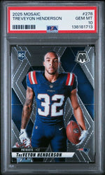 Graded 2025 Panini Mosaic TreVeyon Henderson #278 Variation Rookie RC Football Card PSA 10 Gem Mint (ONLINE ORDER ONLY)