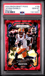 Graded 2024 Panini Prizm Draft Picks Jayden Daniels #108 Red Ice Rookie RC Football Card PSA 10 Gem Mint (ONLINE ORDER ONLY)