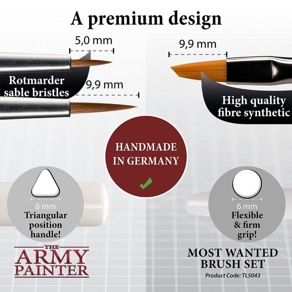 Army Painter Tools: Most Wanted Brush Set (ONLINE ORDER ONLY)