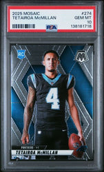 Graded 2025 Panini Mosaic Tetairoa McMillan #274 Variation Rookie RC Football Card PSA 10 Gem Mint (ONLINE ORDER ONLY)