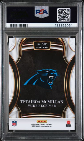 Graded 2024 Panini Select Tetairoa McMillan #512 XRC Rookie RC Football Card PSA 10 Gem Mint (ONLINE ORDER ONLY)