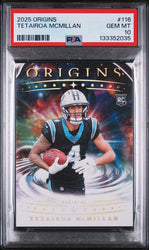 Graded 2025 Panini Origins Tetairoa McMillan #116 Rookie RC Football Card PSA 10 Gem Mint (ONLINE ORDER ONLY)