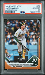 Graded 2025 Topps Now Jacob Wilson #177 Orange Foil /25 Rookie RC Baseball Card PSA 10 Gem Mint (ONLINE ORDER ONLY)
