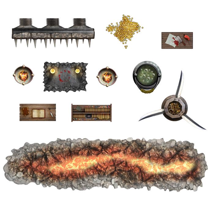 Battle Mats: Add On Scenery - Dungeon Decorations (ONLINE ORDER ONLY)