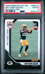 Graded 2025 Panini Instant Matthew Golden #RPSFL21 RPS First Look Rookie RC Football Card PSA 10 Gem Mint (ONLINE ORDER ONLY)