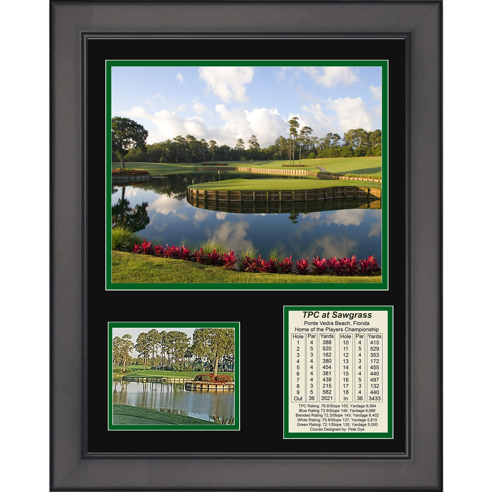 Framed TPC at Sawgrass Ponte Verda Beach Course LIV PGA Golf 11"x14" Three Photo Collage (ONLINE ORDER ONLY)
