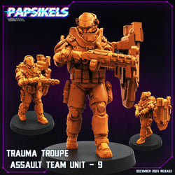 3D Printed Papsikels Trauma Troupe Assault Team Dec. 2024 Cyberpunk 28mm 32mm (Online Only)