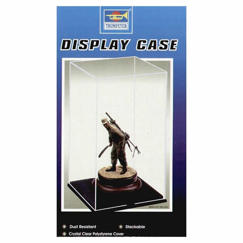 TRP9807 Display Case 1/12  to 1/16 Figures 4.6L x 4.6W x 8.1H (inches) Trumpeter (ONLINE ORDER ONLY)