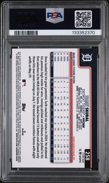 Graded 2025 Topps Chrome Tarik Skubal #258 /99 Green Raywave Baseball Card PSA 10 Gem Mint (ONLINE ORDER ONLY)