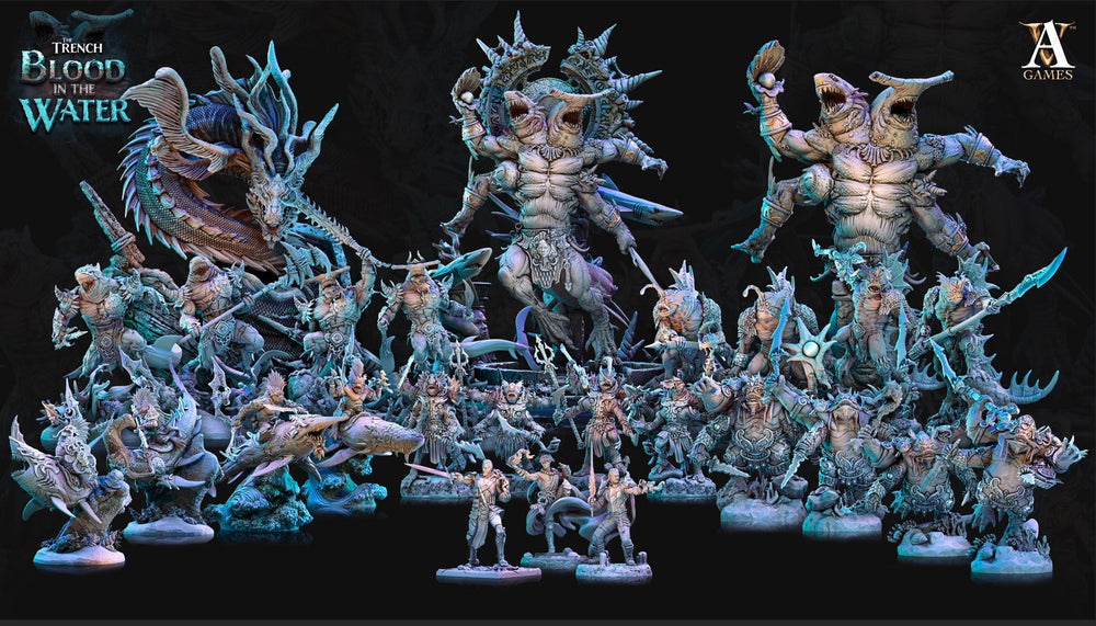 3D Printed Archvillain Games Shakarkha Juggernauts The Trench Blood In the Water 28 32mm D&D (Online Only)