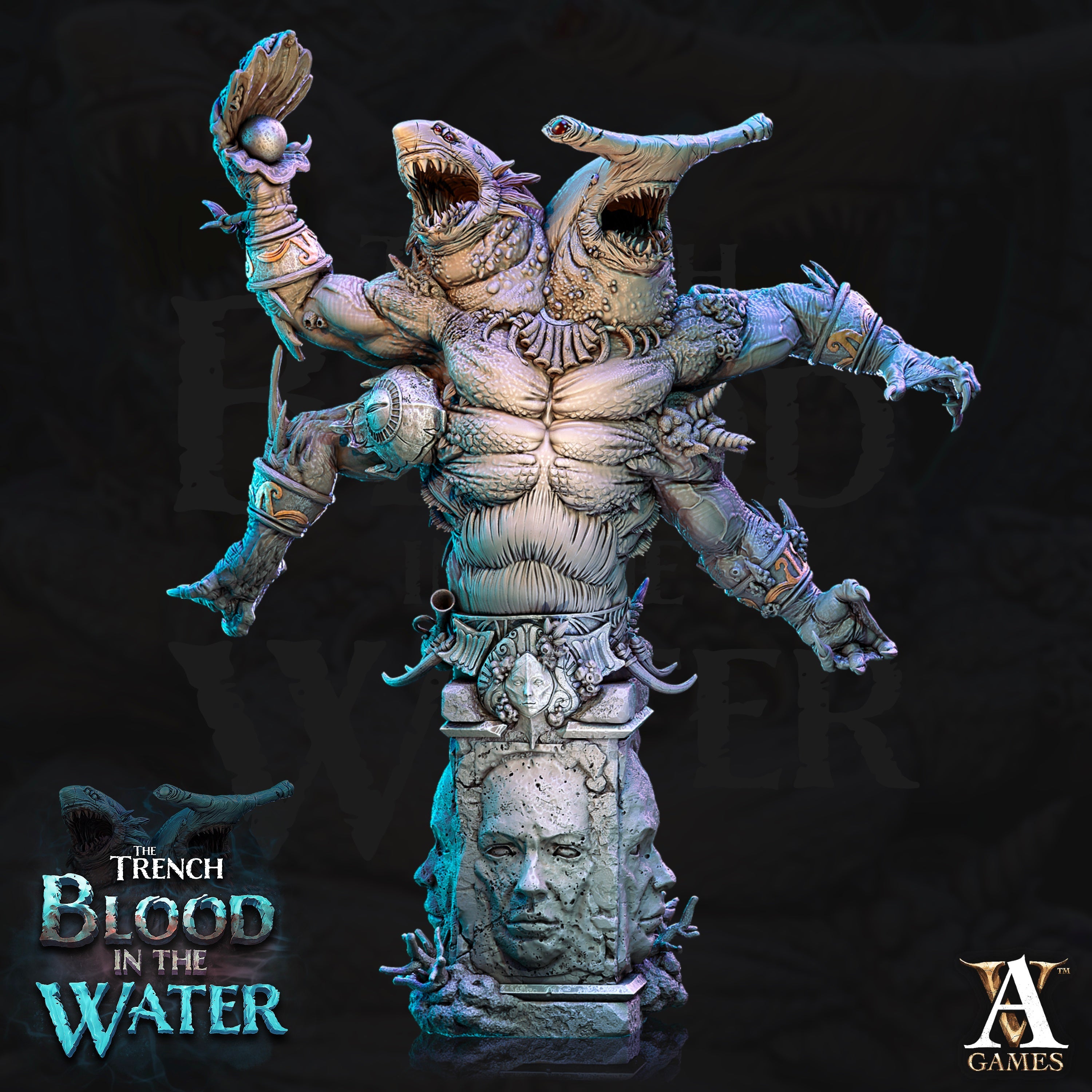 3D Printed Archvillain Games Karkhareetoth Bust The Trench Blood In the Water 28 32mm D&D (Online Only)