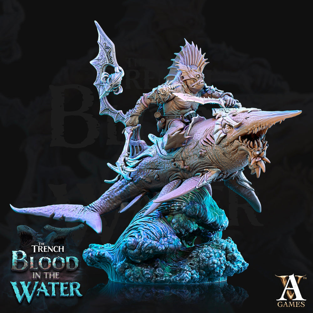 3D Printed Archvillain Games Shakarkha Sharktamers The Trench Blood In the Water 28 32mm D&D (Online Only)