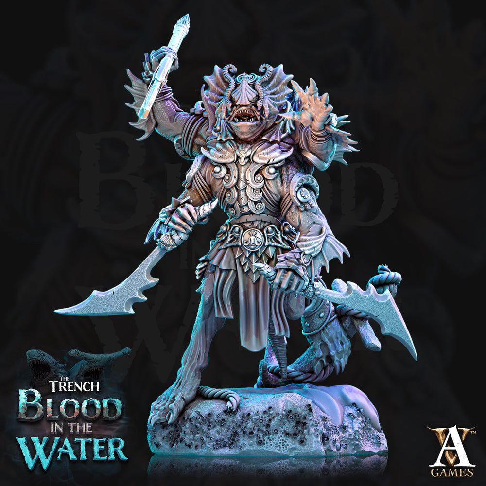 3D Printed Archvillain Games Shakarkha Tidebringers The Trench Blood In the Water 28 32mm D&D (Online Only)