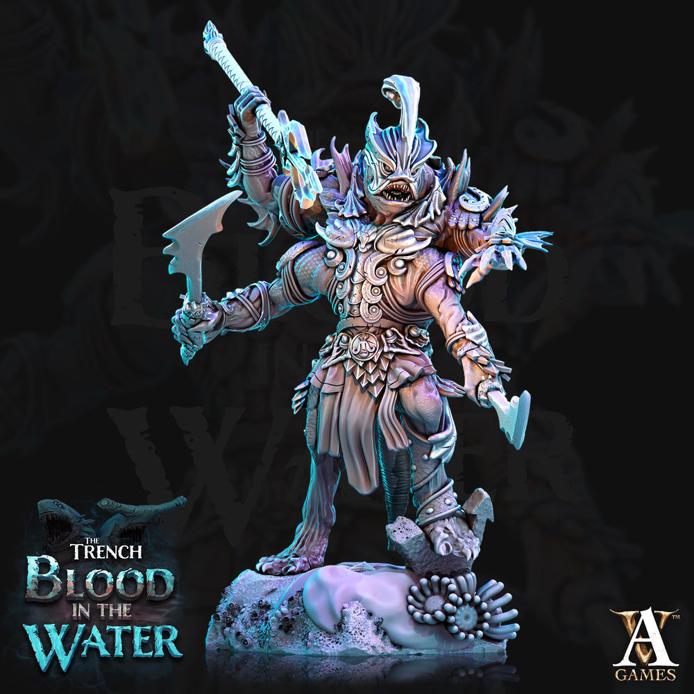 3D Printed Archvillain Games Shakarkha Tidebringers The Trench Blood In the Water 28 32mm D&D (Online Only)